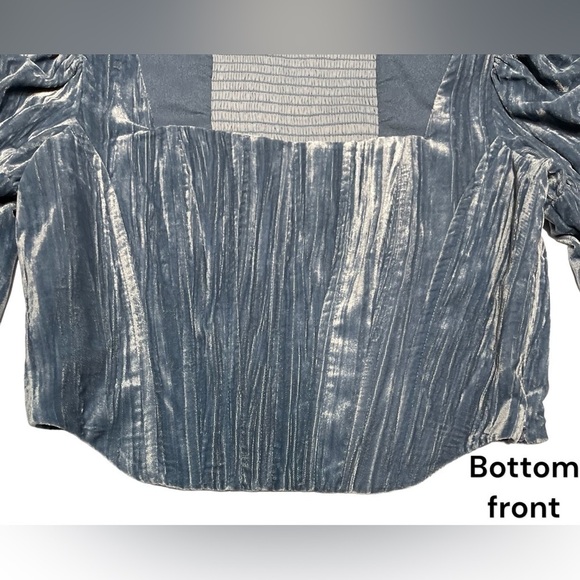 Wayf Velvet Bustier Corset Top Juliet Sleeves in Color Slate Womens Size Medium - Picture 10 of 16